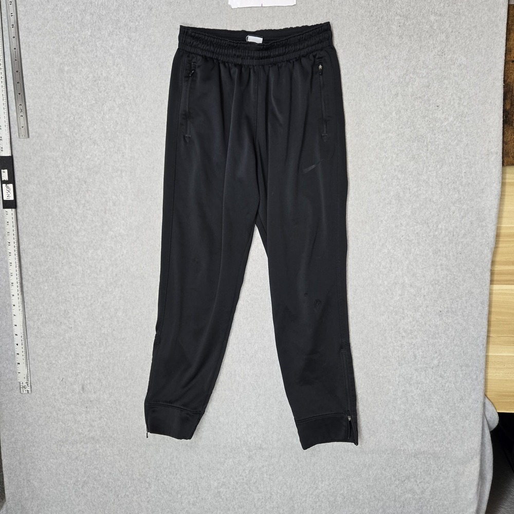 Nike Men Activewear Pants M Black Sweatpants Fleece THERMA-FIT Hyper Elite 29"
